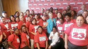 Airport Workers with Houston Mayor Annise Parker 